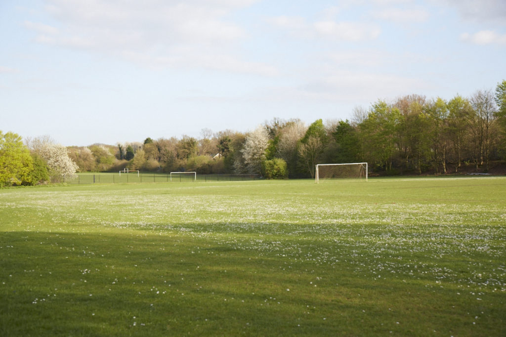 A Football pitch in the grounds outside Leigh Academy Longfield.