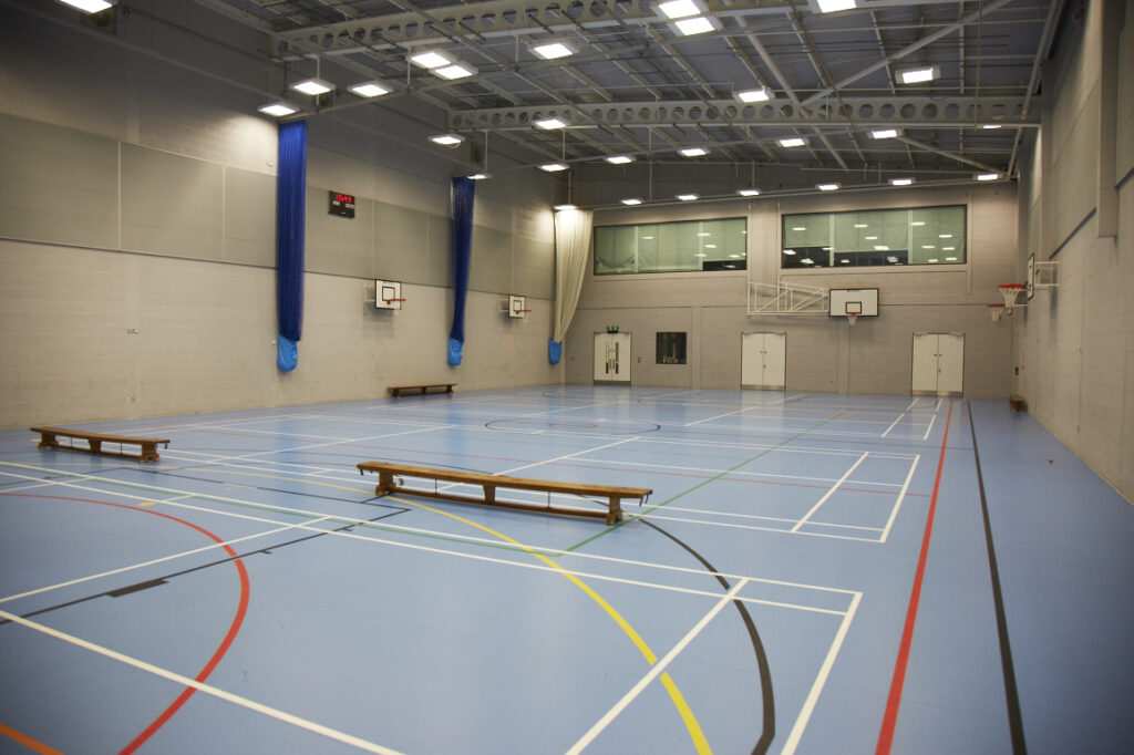 An image of a sports hall in Leigh Academy Longfield