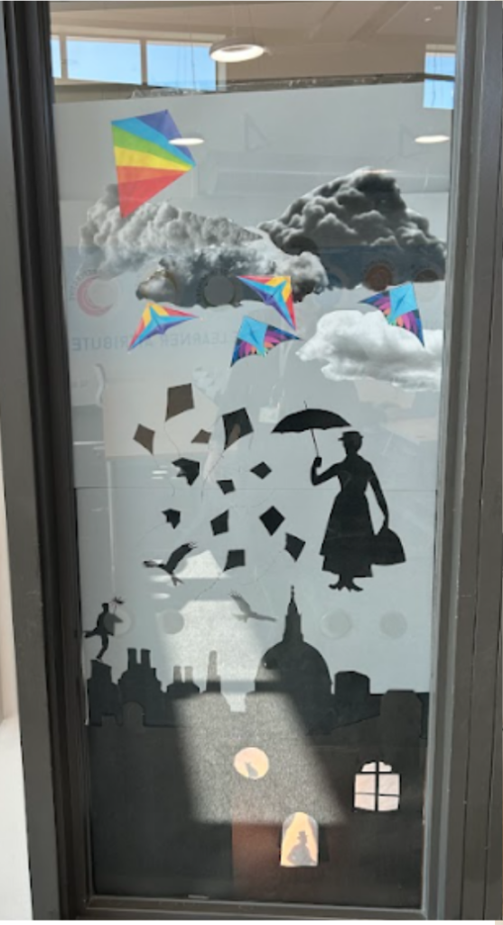 Student decorated classroom door for World Book Day 2025